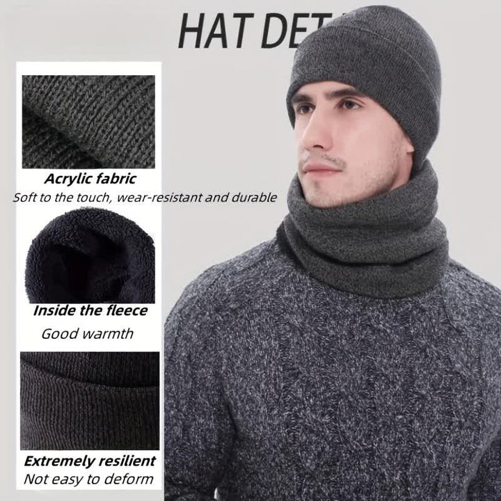 Set di 3 caldi cappelli, sciarpe e guanti touchscreen