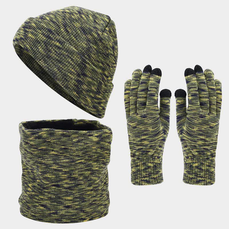 Set di 3 cappelli, sciarpe e guanti multicolore unisex
