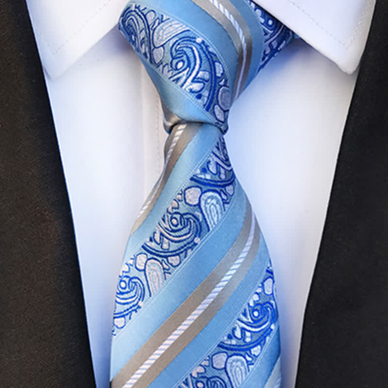 Cravatta a righe Paisley Mix da uomo - image 4