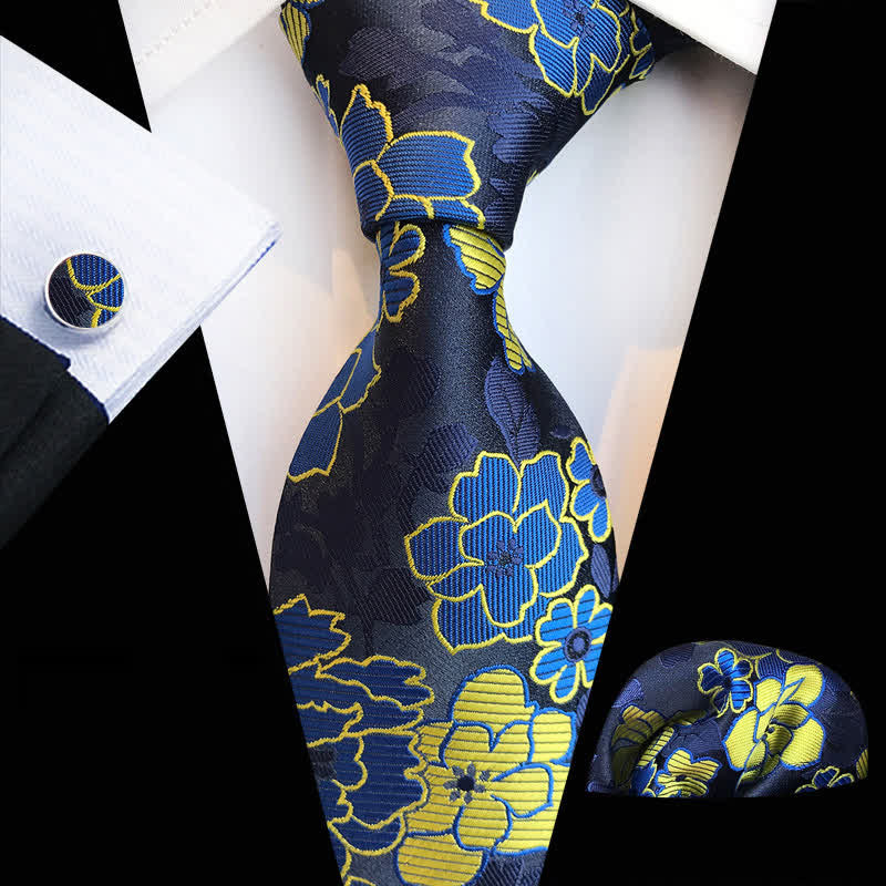 Set di 3 cravatte da uomo con motivo floreale in fiore