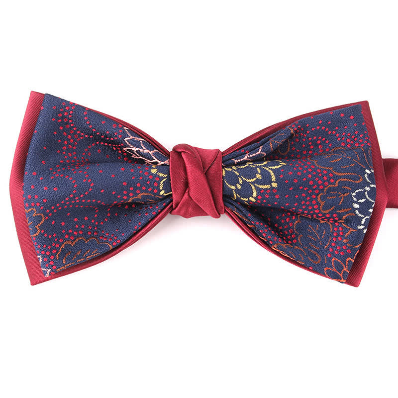 Papillon elegante da uomo con motivo floreale botanico