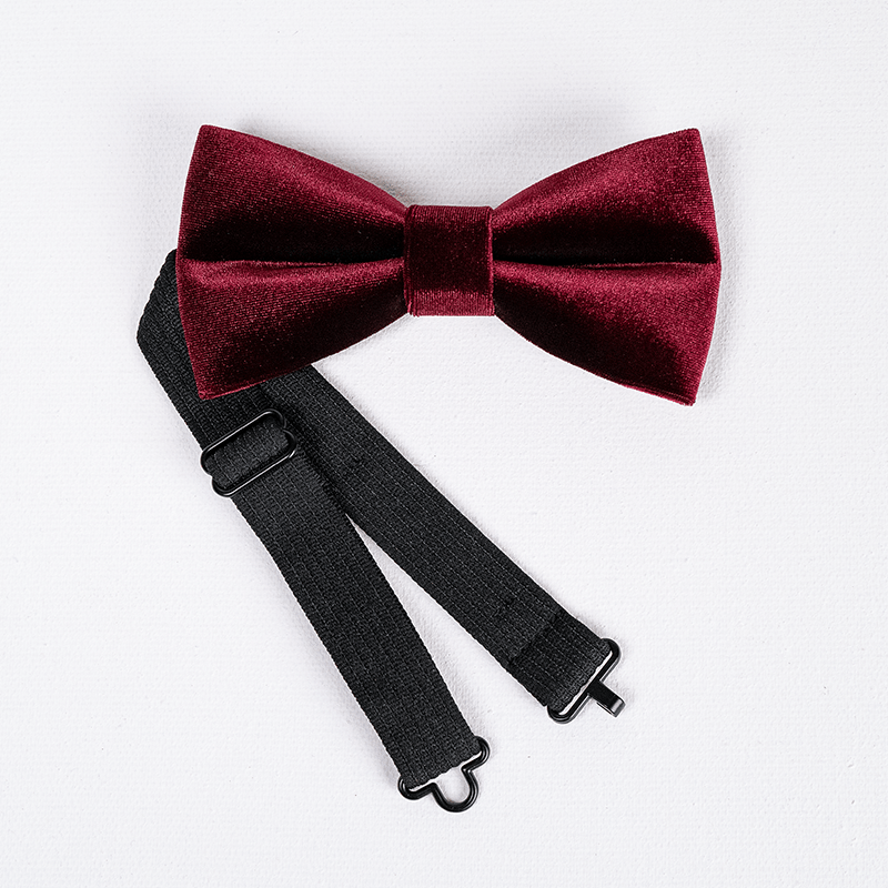 Papillon in velluto color bordeaux da uomo - image 5