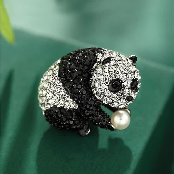 Spilla da donna a forma di panda scintillante