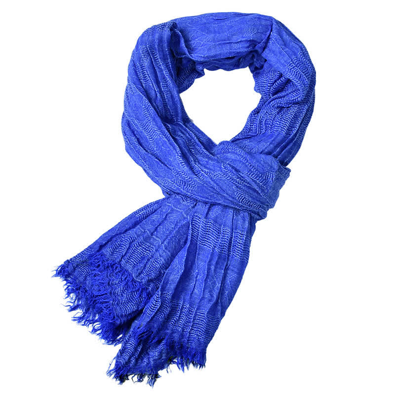 Sciarpa da uomo versatile con bordo grezzo a quadri a rombi