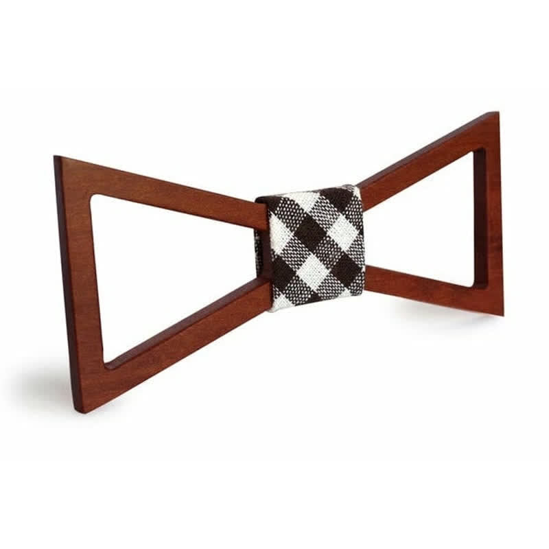 Papillon classico da uomo in legno con cornice - Bianco e nero - image 7