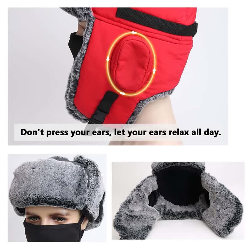 Cappello da aviatore unisex per esterni con pelliccia sintetica