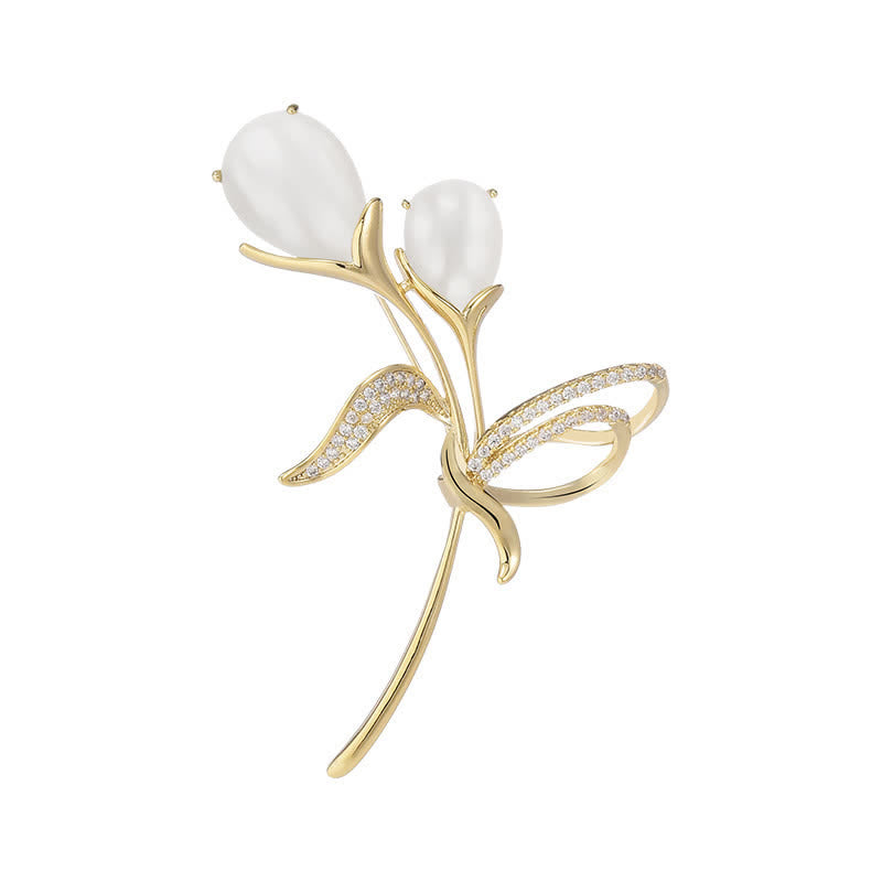 Spilla di perle di tulipano squisita da donna