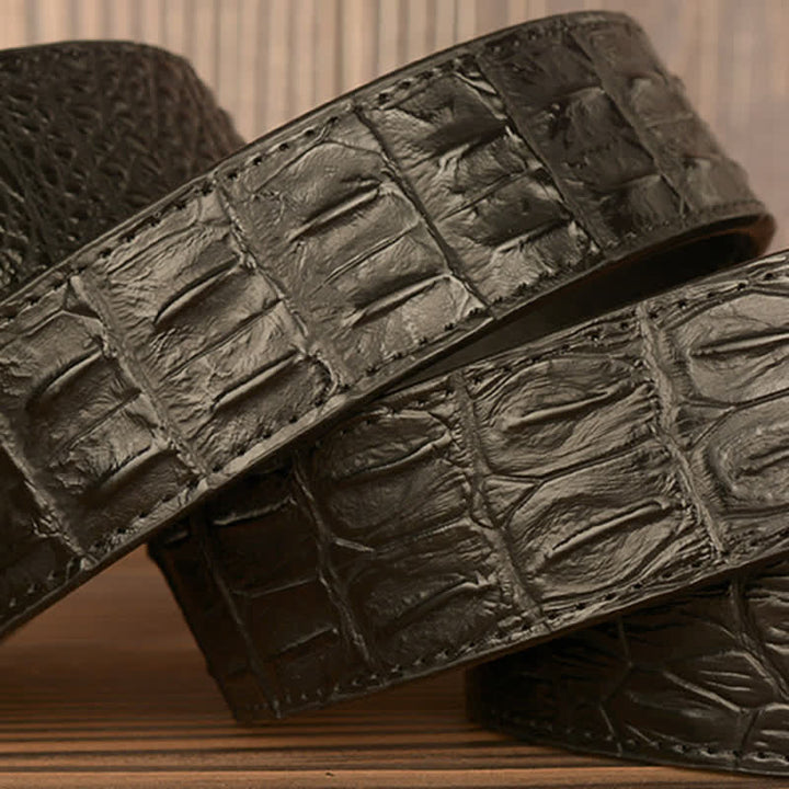 Cintura da uomo in pelle con motivo coccodrillo Cobra arricciato - image 10