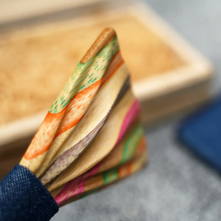 Set di 2 papillon in legno con effetto arricciato arcobaleno da uomo