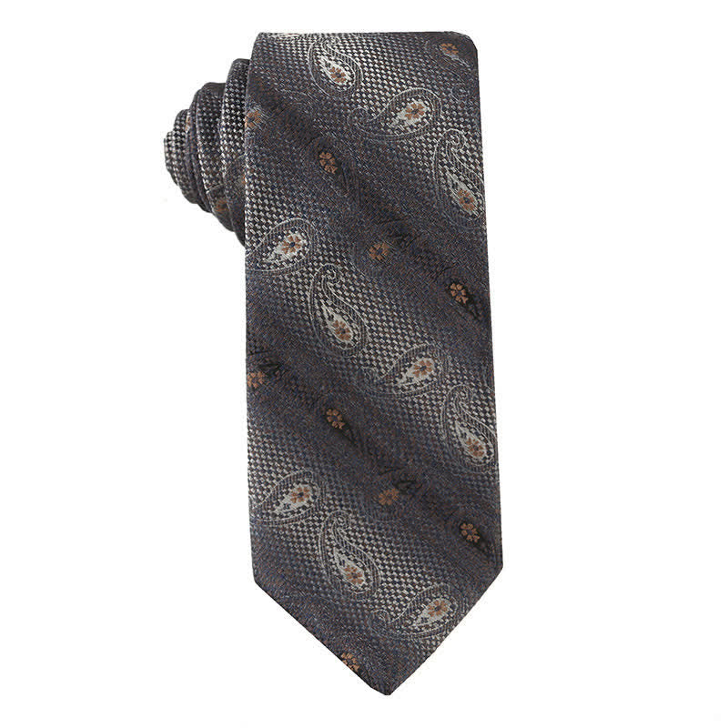 Cravatta da uomo retrò marrone - Paisley - image 4