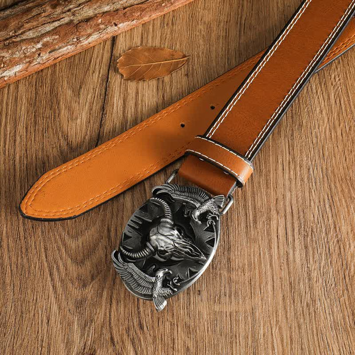 Cintura in pelle vintage Bull &amp; Dual Eagles da uomo