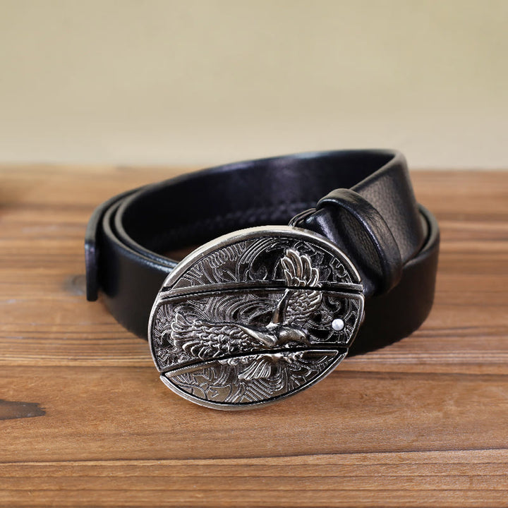 Cintura in pelle Soaring Eagle da uomo con coltello pieghevole