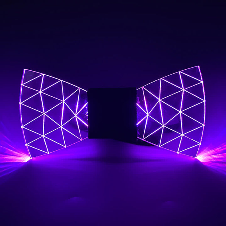 Papillon in acrilico con motivo a diamante e LED al neon a 7 colori - image 2