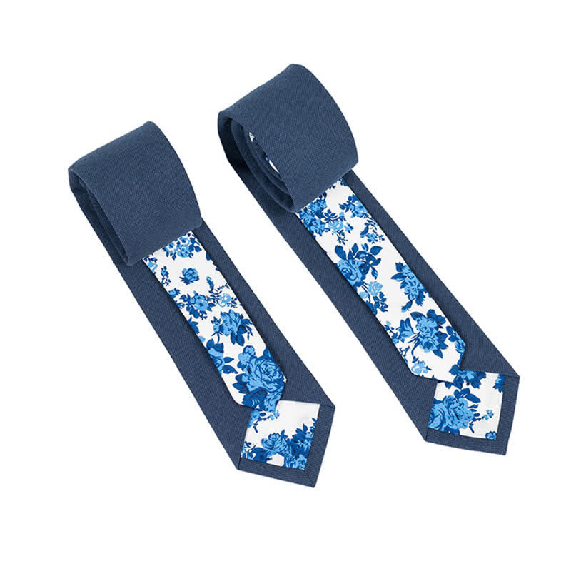 Cravatta da uomo con motivo patchwork floreale a quadri