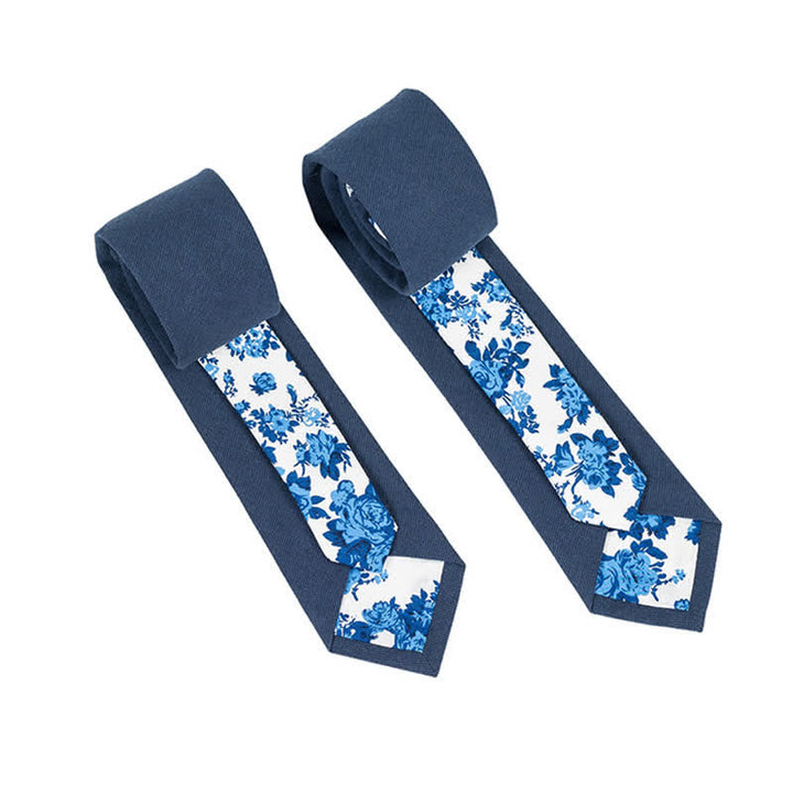 Cravatta da uomo con motivo patchwork floreale a quadri