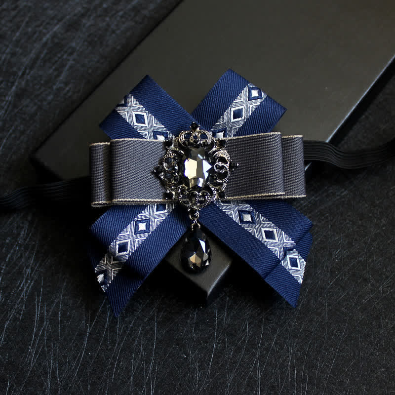 Papillon di lusso con strass blu a goccia