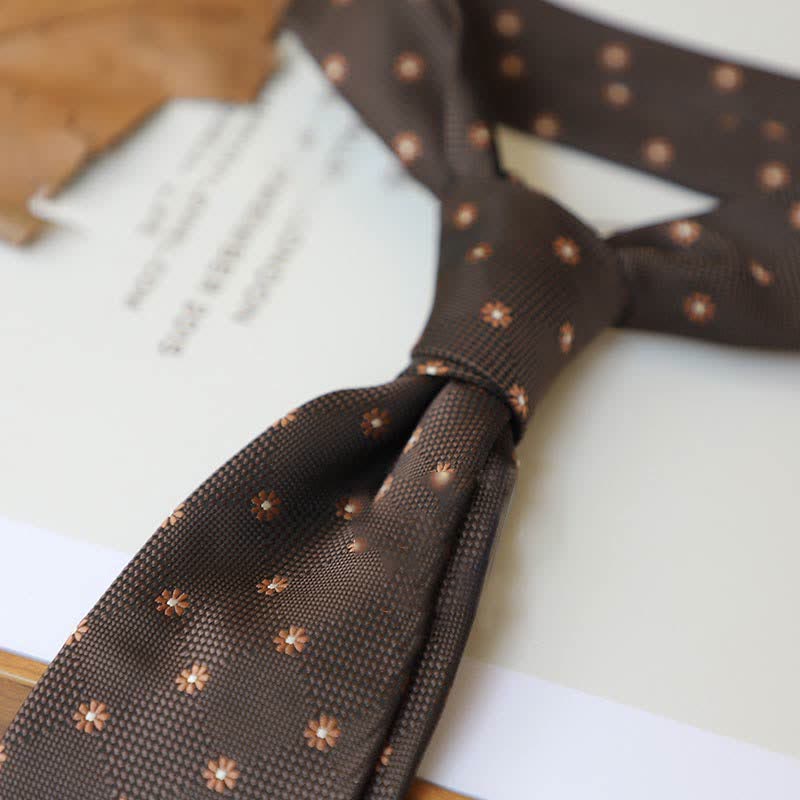 Cravatta da uomo con motivo Paisley a righe della serie Coffee Colors