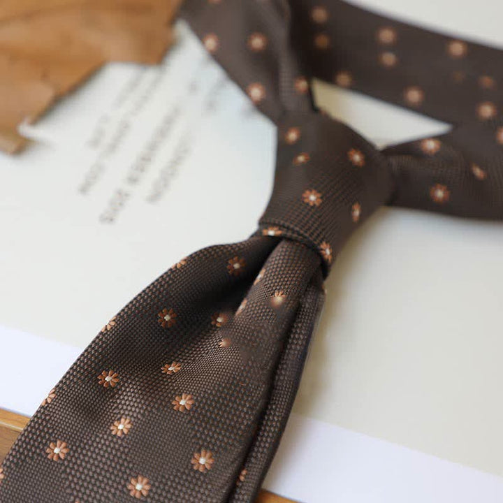Cravatta da uomo con motivo Paisley a righe della serie Coffee Colors