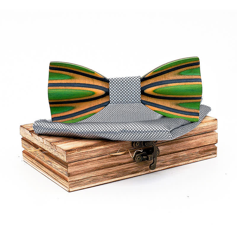 Set di 2 papillon in legno con incisione laser da uomo - Grigio - image 7