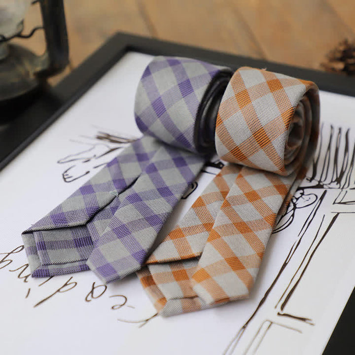 Cravatta a quadri bicolore in stile preppy da uomo - image 0