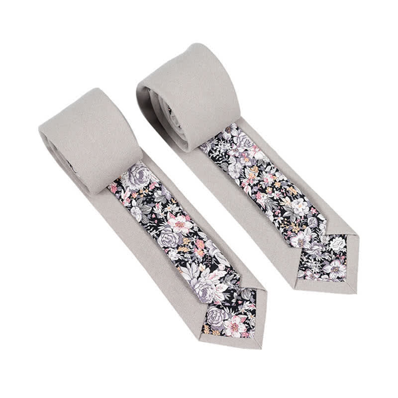 Cravatta da uomo con motivo patchwork floreale a quadri