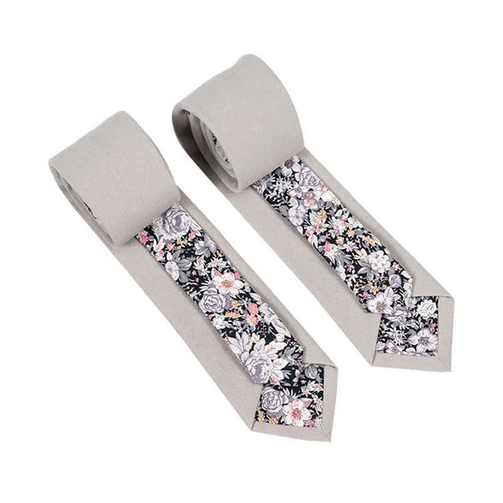 Cravatta da uomo con motivo patchwork floreale a quadri