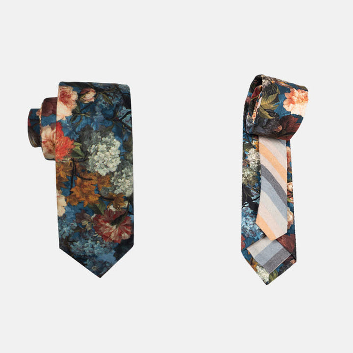 Cravatta da uomo con motivo patchwork floreale a quadri