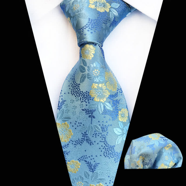 Set di 2 cravatte floreali con fiori di prugna da uomo
