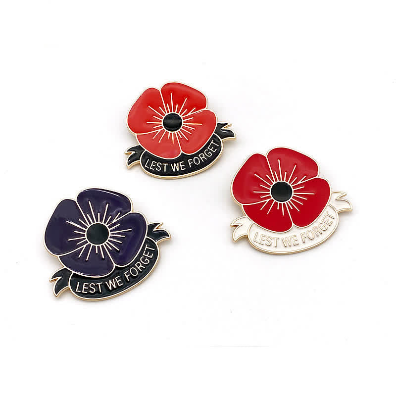 Spilla unisex Lest We Forget Poppy da 3 pezzi