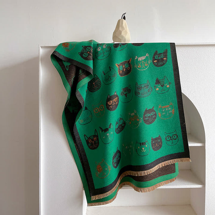 Sciarpa spessa elegante con gatto dei cartoni animati da donna