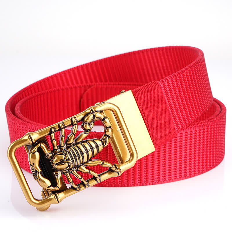Cintura semplice in nylon con Scorpione Re da uomo - Rosso / Oro - 48" - image 15