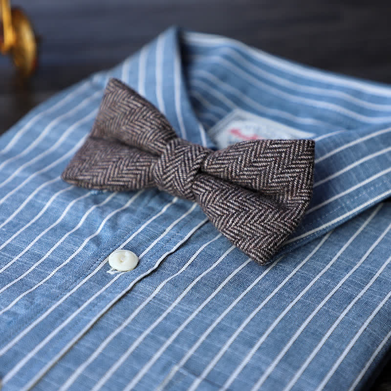 Papillon semplice in misto lana tweed da uomo