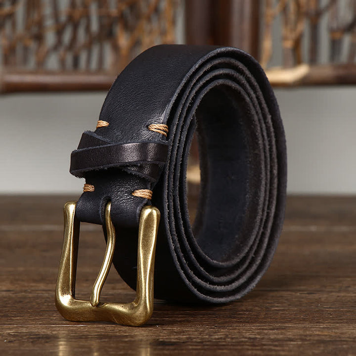 Cintura in pelle vintage da uomo con intaglio crack