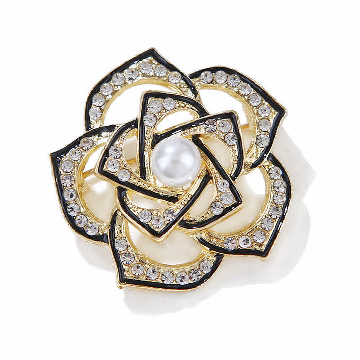 Spilla decorativa da donna con camelia cava