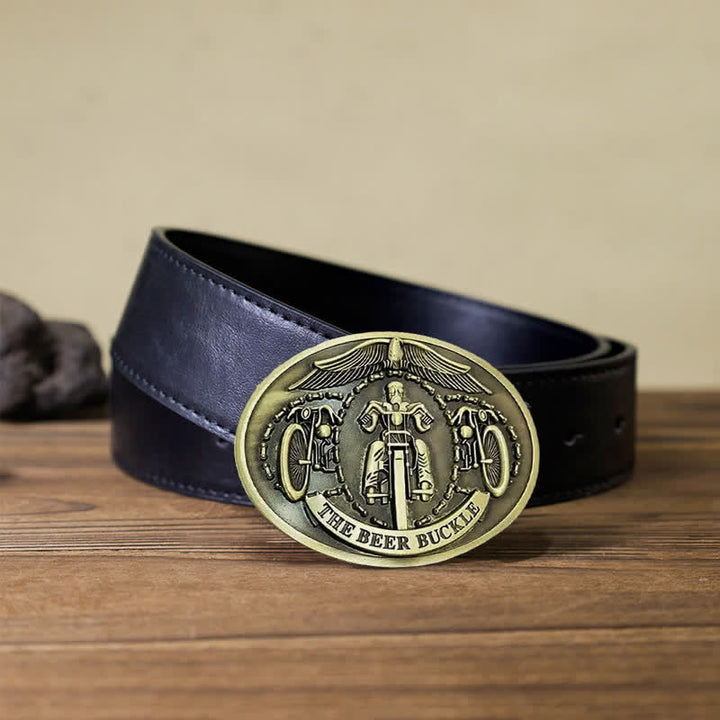 Cintura in pelle con fibbia porta birra creativo fai da te per uomo, da ciclista