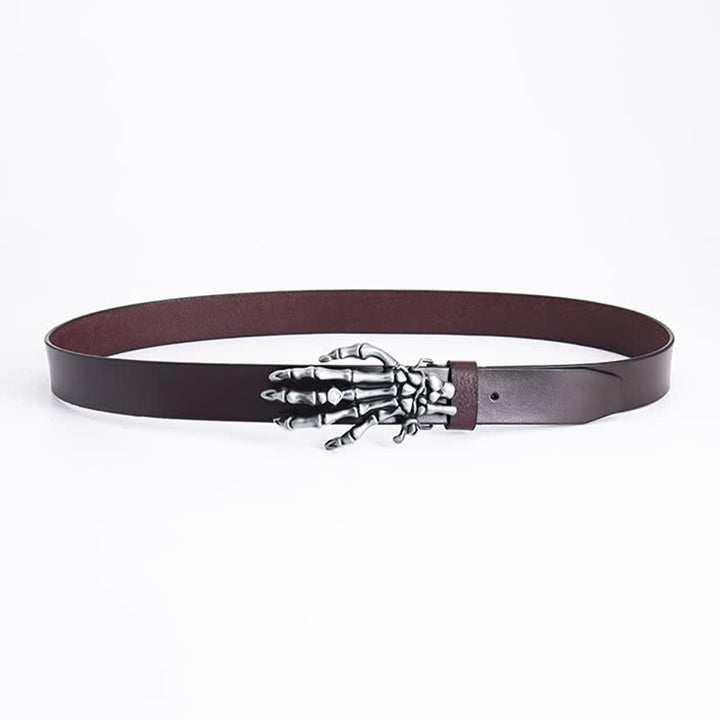 Cintura in pelle da uomo con scheletro punk rock