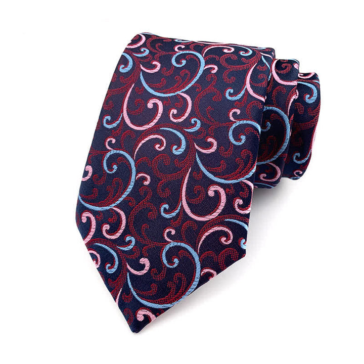 Cravatta da uomo con motivo a vortice blu navy