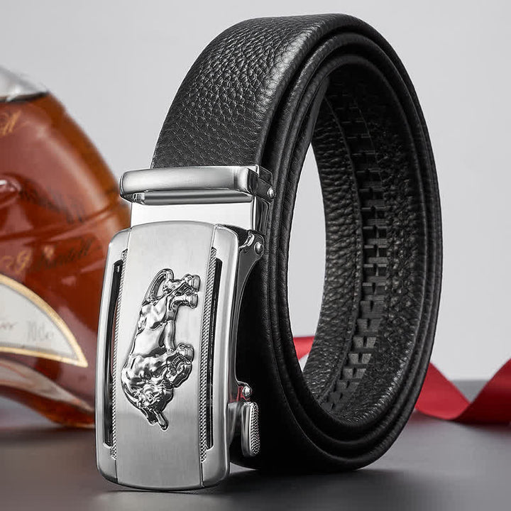 Cintura in pelle con fibbia automatica Fierce Cattle Bull da uomo