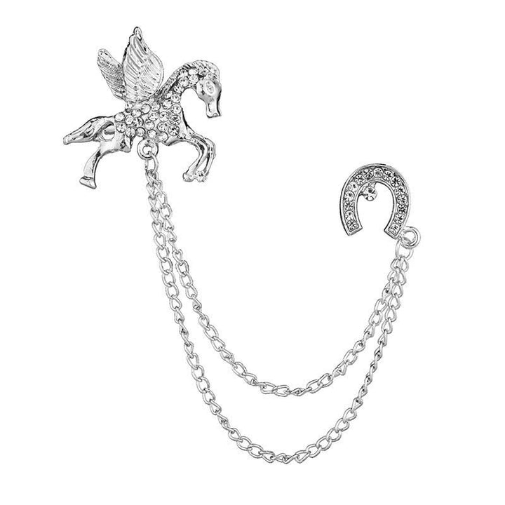 Spilla vintage con nappa Pegaso da uomo