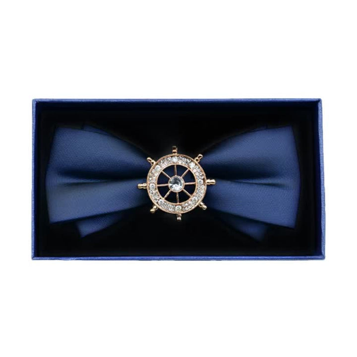 Papillon da uomo in metallo opaco con strass