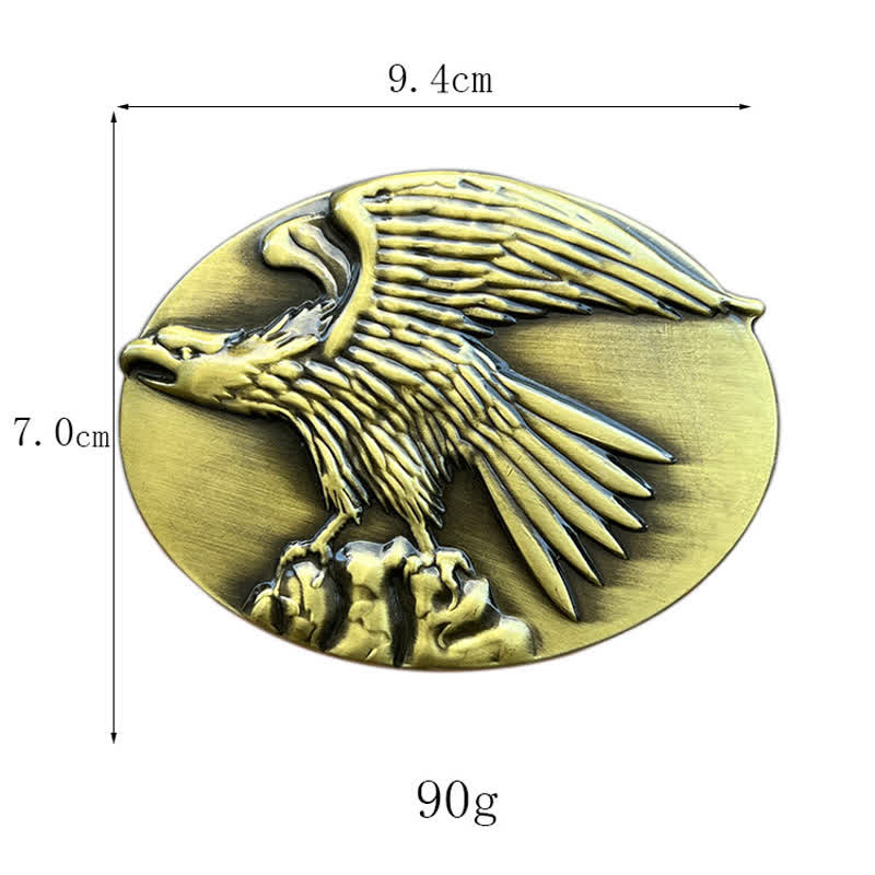 Cintura in pelle con fibbia aquila su pietra fai da te da uomo