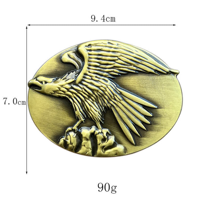 Cintura in pelle con fibbia aquila su pietra fai da te da uomo