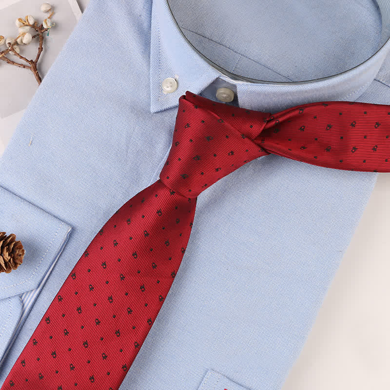 Cravatta da uomo con motivi floreali geometrici vintage - Punto rosso - image 6