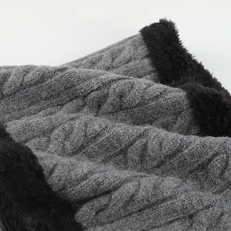 2 pezzi di berretto lavorato a maglia con sciarpa per protezione orecchie da uomo