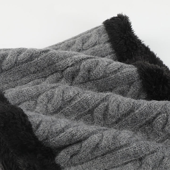 2 pezzi di berretto lavorato a maglia con sciarpa per protezione orecchie da uomo