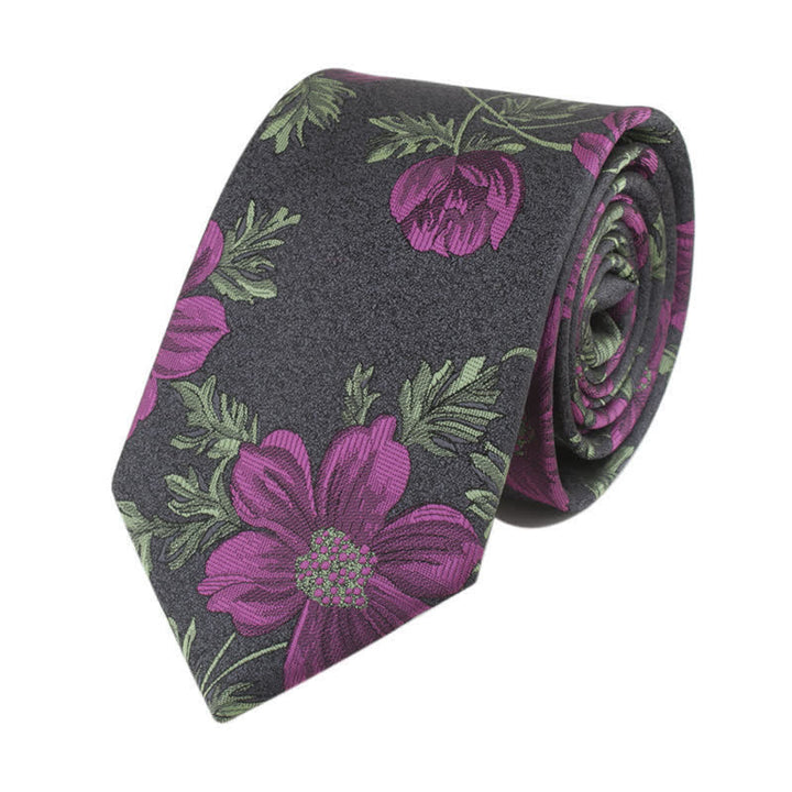 Cravatta da uomo con fiore e gambo