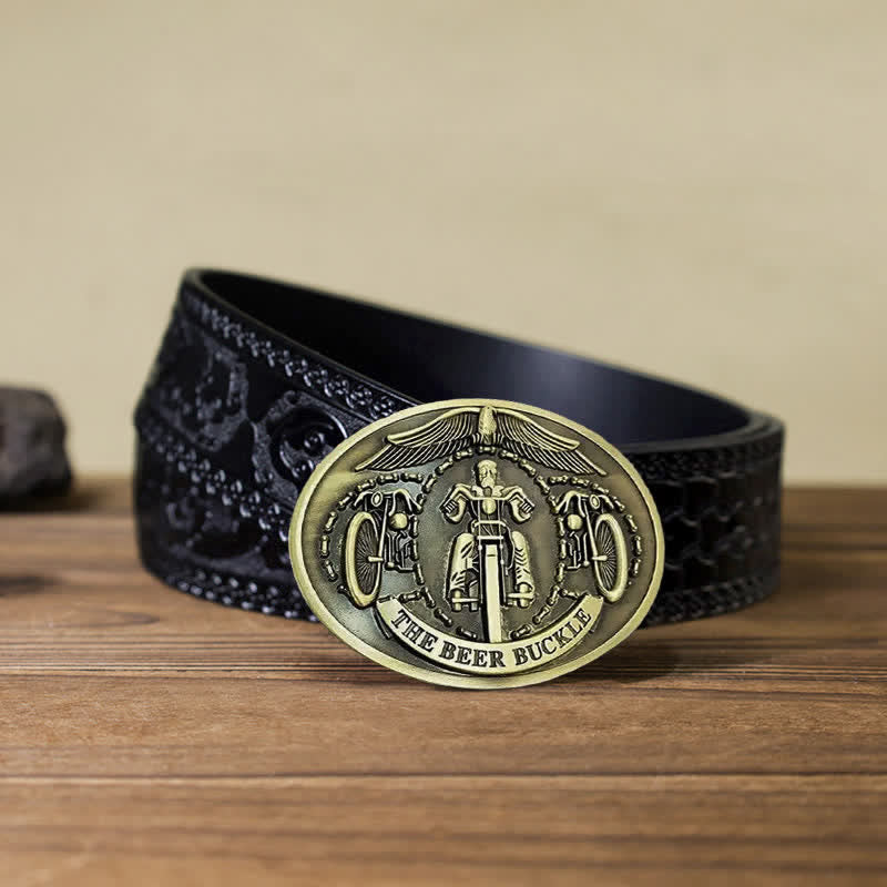 Cintura in pelle con fibbia porta birra creativo fai da te per uomo, da ciclista