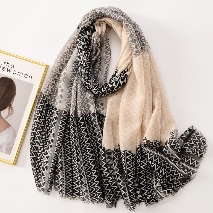 Sciarpa sottile con nappe floreali a farfalla da donna