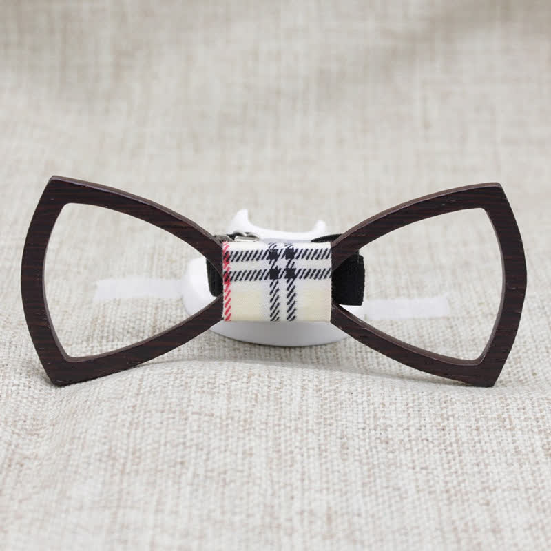 Set papillon in legno con occhiali da sole scuri da uomo - Plaid - image 0