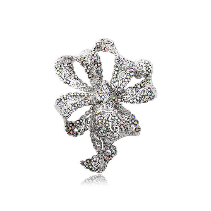 Spilla da donna vintage con fiocco in zircone Boho